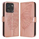 For Itel A05s Embossed Butterfly Leather Phone Case(Rose Gold) - 1