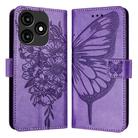 For Itel A70 Embossed Butterfly Leather Phone Case(Light Purple) - 1