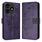 For Itel A70 Embossed Butterfly Leather Phone Case(Dark Purple) - 1