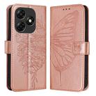 For Itel P55 4G Embossed Butterfly Leather Phone Case(Rose Gold) - 1
