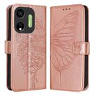 For Itel P55 5G Embossed Butterfly Leather Phone Case(Rose Gold) - 1