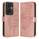 For Itel P55+ Embossed Butterfly Leather Phone Case(Rose Gold) - 1