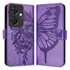 For Itel P55+ Embossed Butterfly Leather Phone Case(Light Purple) - 1