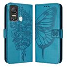 For Itel S18 / Vision 5 Embossed Butterfly Leather Phone Case(Blue) - 1