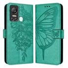 For Itel S18 / Vision 5 Embossed Butterfly Leather Phone Case(Green) - 1