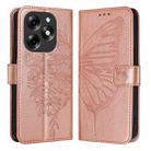 For Itel S23+ Embossed Butterfly Leather Phone Case(Rose Gold) - 1