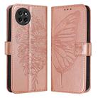 For Itel S23 Embossed Butterfly Leather Phone Case(Rose Gold) - 1