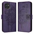 For Itel S23 Embossed Butterfly Leather Phone Case(Dark Purple) - 1