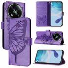 For itel RS4 S666LN Embossed Butterfly Leather Phone Case(Light Purple) - 1