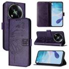 For itel RS4 S666LN Embossed Butterfly Leather Phone Case(Dark Purple) - 1