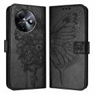 For itel S24 Embossed Butterfly Leather Phone Case(Black) - 2