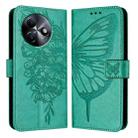 For itel S24 Embossed Butterfly Leather Phone Case(Green) - 2