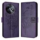 For itel S24 Embossed Butterfly Leather Phone Case(Dark Purple) - 2