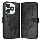 For itel A50 Embossed Butterfly Leather Phone Case(Black) - 2