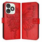 For itel A50 Embossed Butterfly Leather Phone Case(Red) - 2