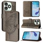 For itel A50 Embossed Butterfly Leather Phone Case(Grey) - 1