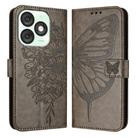 For itel A50 Embossed Butterfly Leather Phone Case(Grey) - 2