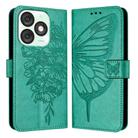 For itel A50 Embossed Butterfly Leather Phone Case(Green) - 2