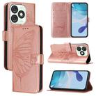 For itel A50 Embossed Butterfly Leather Phone Case(Rose Gold) - 1