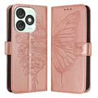 For itel A50 Embossed Butterfly Leather Phone Case(Rose Gold) - 2