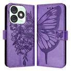 For itel A50 Embossed Butterfly Leather Phone Case(Light Purple) - 2