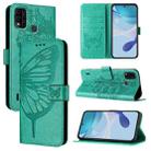 For itel A48 Embossed Butterfly Leather Phone Case(Green) - 1