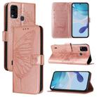 For itel A48 Embossed Butterfly Leather Phone Case(Rose Gold) - 1