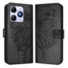 For itel A90 4G Embossed Butterfly Leather Phone Case(Black) - 2