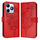 For itel A90 4G Embossed Butterfly Leather Phone Case(Red) - 2