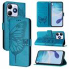 For itel A90 4G Embossed Butterfly Leather Phone Case(Blue) - 1