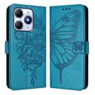For itel A90 4G Embossed Butterfly Leather Phone Case(Blue) - 2