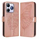 For itel A90 4G Embossed Butterfly Leather Phone Case(Rose Gold) - 2