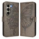 For itel A95 5G Embossed Butterfly Leather Phone Case(Grey) - 2