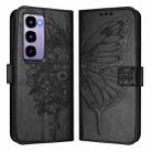 For itel City 100 Embossed Butterfly Leather Phone Case(Black) - 2