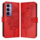 For itel City 100 Embossed Butterfly Leather Phone Case(Red) - 2