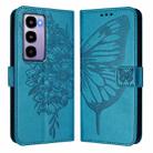 For itel City 100 Embossed Butterfly Leather Phone Case(Blue) - 2