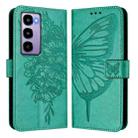 For itel City 100 Embossed Butterfly Leather Phone Case(Green) - 2