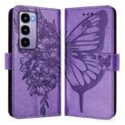 For itel City 100 Embossed Butterfly Leather Phone Case(Light Purple) - 2