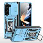 For Samsung Galaxy Z Fold6 5G Armor PC + TPU Camera Shield Phone Case(Light Blue) - 1