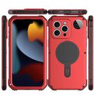 For iPhone 15 Pro Aromatherapy MagSafe Holder Life Waterproof Rugged Phone Case(Red) - 2