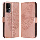 For TCL 40 R 5G Embossed Butterfly Leather Phone Case(Rose Gold) - 1