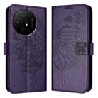 For TCL 50 XL 5G Embossed Butterfly Leather Phone Case(Dark Purple) - 1