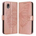 For TCL 201 Embossed Butterfly Leather Phone Case(Rose Gold) - 1