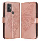 For TCL 305 / 306 / 30 SE AL02 Embossed Butterfly Leather Phone Case(Rose Gold) - 1