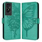 For TCL 505 SE Embossed Butterfly Leather Phone Case(Green) - 1