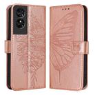 For TCL 505 SE Embossed Butterfly Leather Phone Case(Rose Gold) - 1