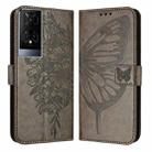 For TCL 50XE 5G Embossed Butterfly Leather Phone Case(Grey) - 2