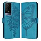 For TCL 50XE 5G Embossed Butterfly Leather Phone Case(Blue) - 2