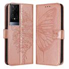 For TCL 50XE 5G Embossed Butterfly Leather Phone Case(Rose Gold) - 2