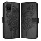 For TCL 502 Embossed Butterfly Leather Phone Case(Black) - 2